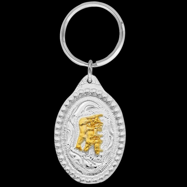 Elevate your farmyard flair with our Gold Livestock Keychain. Intricately detailed, it's the perfect accessory for farmers and animal lovers alike. Pair it with your custom belt buckle order with a special discount!
